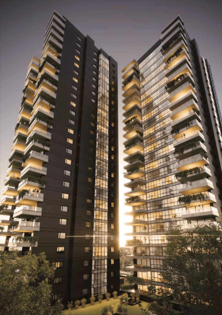 La Trasera delantera del edificio de Sky View