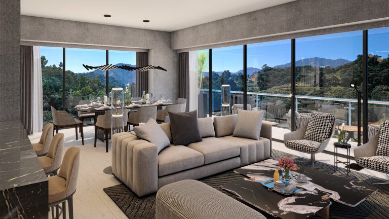 Un espacio familiar íntimo en los departamentos de Realeza, Bosque Real. Ideal para pasar tiempo en familia en tu nueva residencia en Huixquilucan