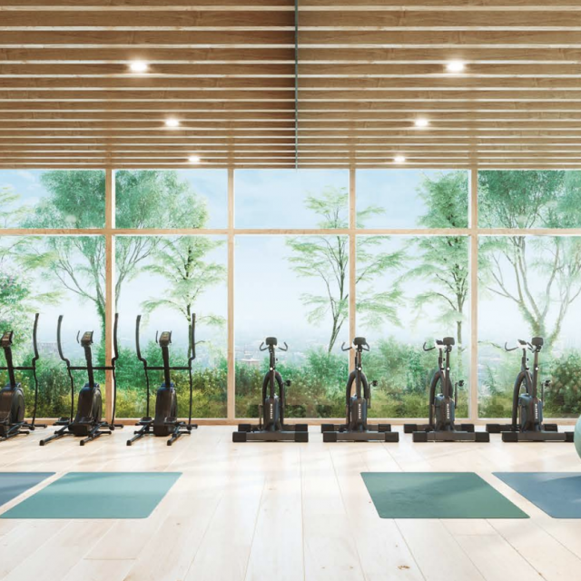 Mantente en forma en el moderno gimnasio de Nativ, ubicado en Bosque Real